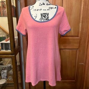 LuLaRoe Classic T Top.  Size L.  Pink/blue.